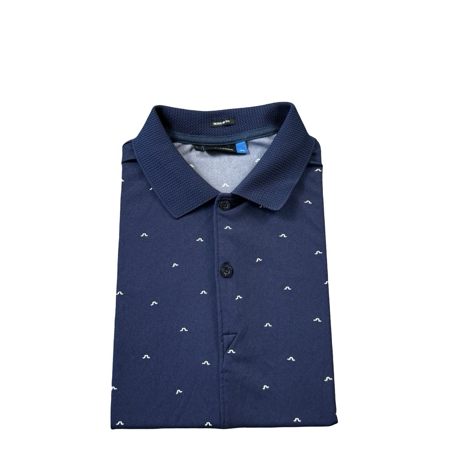 J.Lindeberg Blue Performance Aop Mens Golf Polo Shirt Size Large